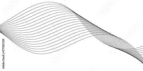 simple black blend wavy line art for banner poster background.