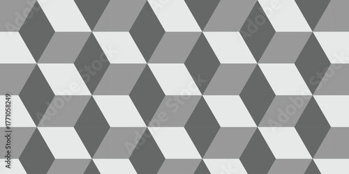 Fototapeta Naklejka Na Ścianę i Meble -  simple grey 3d cube pattern for banner poster background.