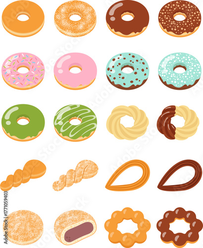 ドーナツのアイコンセット