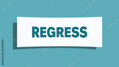 Fotografie Regress (regress) - A card isolated on light green background.