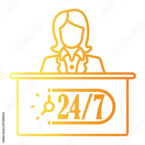 hotel service Line Gradient Icon