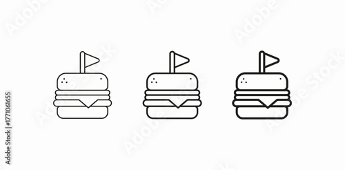 burger flag icon sign vector