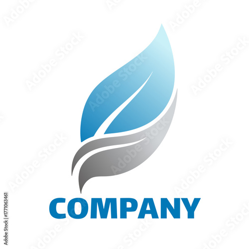 Abstract logo featuring a stylized leaf design, suitable for various brand identities.