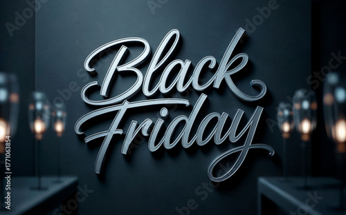 Silver Script Black Friday 2025 | Teal Luxury 3D Banner