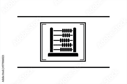 Abacus line icon for calculation