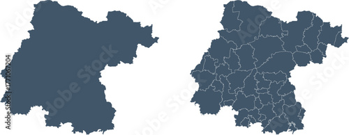 Guanajuato Map Outline and Internal Divisions