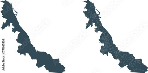 Veracruz Outline Map Outline and Internal Divisions