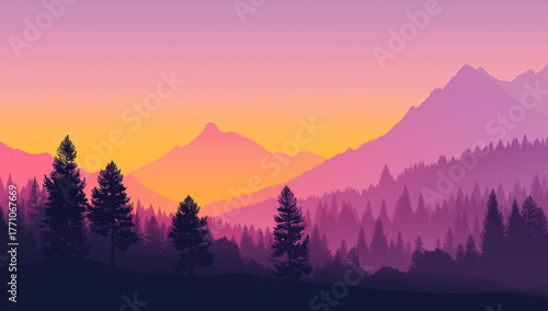 sunset in the mountains