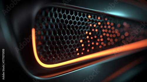 Automotive ventilation grill with glowing accents