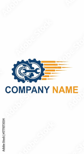 Automotive Repair Company Logo with Gears and Tools.