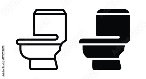 Simple Outline of Toilet Design with Black and White Contrast for Modern Interiors