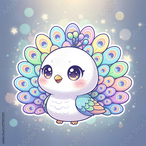 Kawaii peacock cute