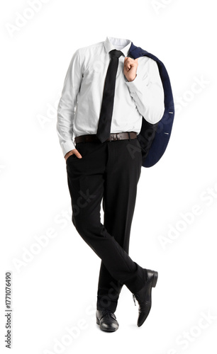 Young businessman on white ...