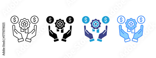 Benefit icon set multiple style collection