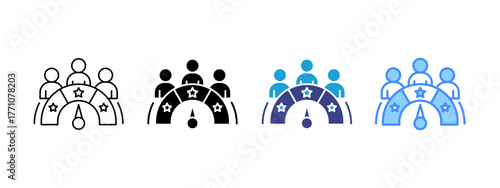 Customer Satisfaction icon set multiple style collection