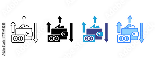 Expense icon set multiple style collection