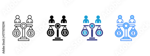 Equity icon set multiple style collection