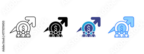 Investor icon set multiple style collection