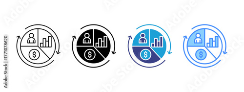 Segmentation  icon set multiple style collection