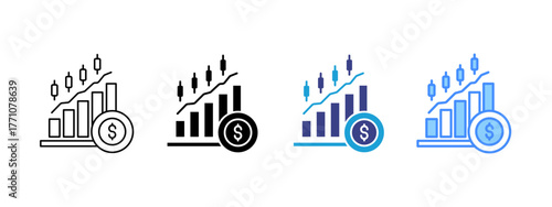 Stock Market   icon set multiple style collection