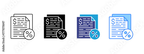 Tax  icon set multiple style collection