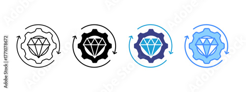 Value Chain  icon set multiple style collection