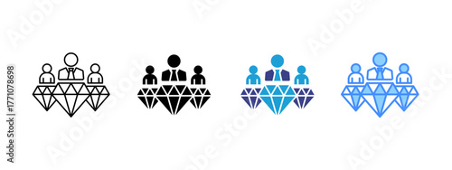 Vip icon set multiple style collection