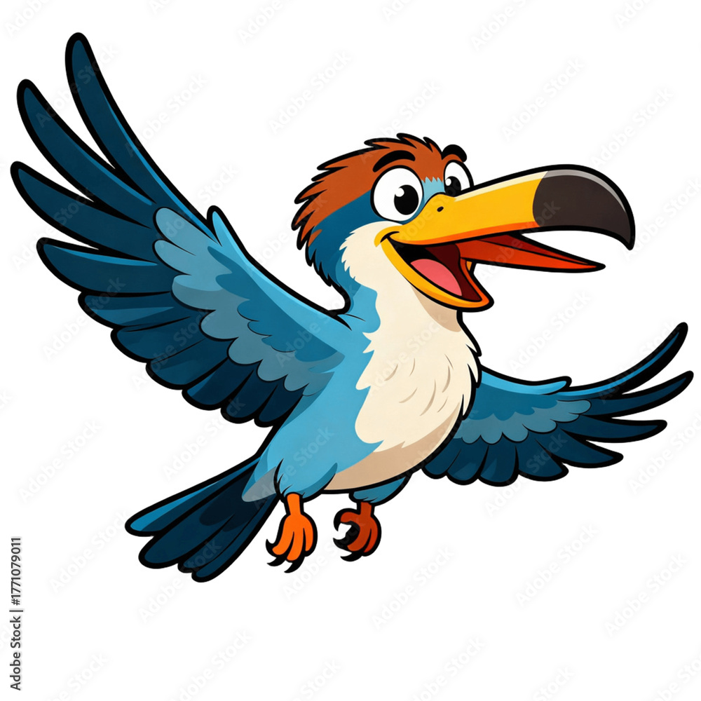 Naklejka premium Robotic owl with headphones, digital art creation