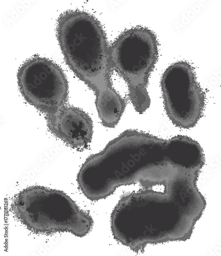 血しぶき付きの怖い手の跡　シルエット
