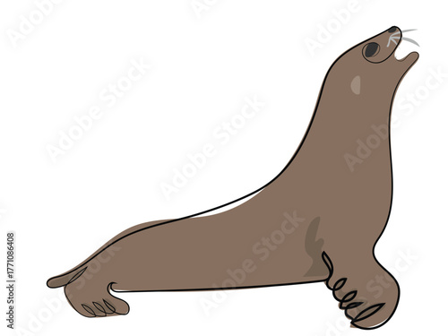 Seals in continuous line drawing