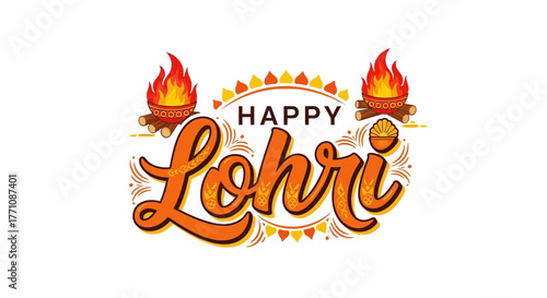 Festive Lohri Celebration Bonfires, Warm Wishes, and Cultural Symbols for a Joyful Harvest