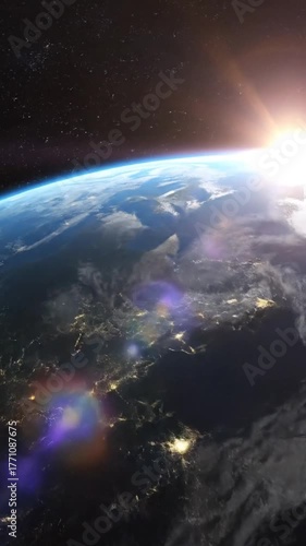Stunning view of planet earth in space with atmospheric details