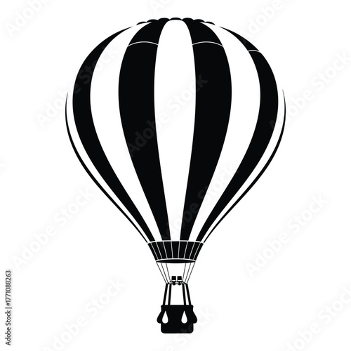 Colorful hot air balloon floating
