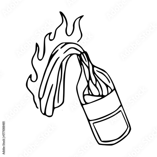 symbol of protest, riot, and anarchy line art