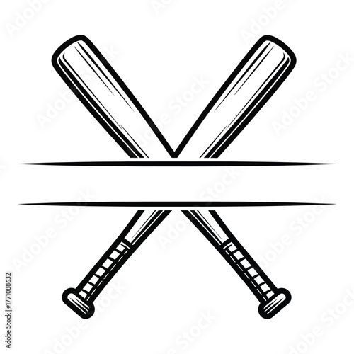 Two crossed baseball bats logo design