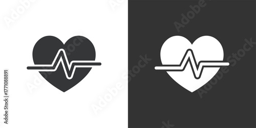 Heart rate icon. Solid glyph series icon
