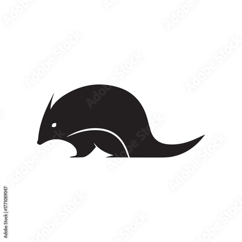 Silhouette style minimal porcupine t-shirt design featuring bold black vector art of a porcupine, perfect for wildlife lovers, forest animal fans, nature enthusiasts, minimalist fashion admirers, and 