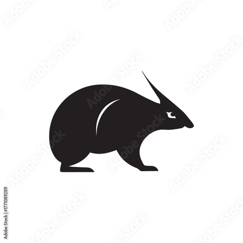 Silhouette style minimal porcupine t-shirt design featuring bold black vector art of a porcupine, perfect for wildlife lovers, forest animal fans, nature enthusiasts, minimalist fashion admirers, and 