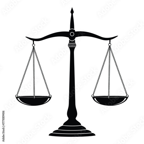 Classic black justice scale symbol