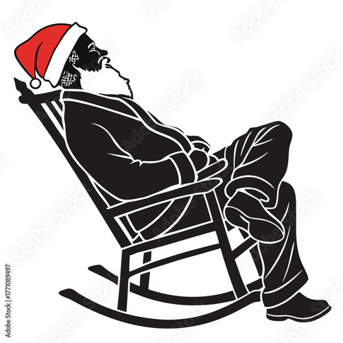 santa claus riding a sledge