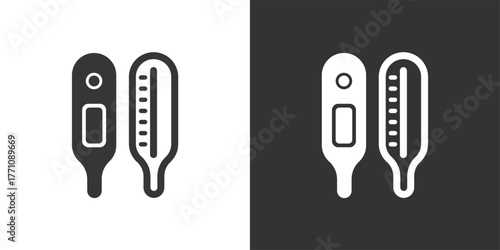 Digital Thermometer icon. Solid glyph series icon