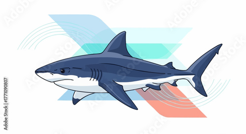 shark in the abstract background