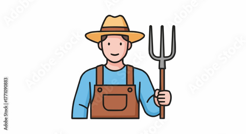 farmer holding a shovel