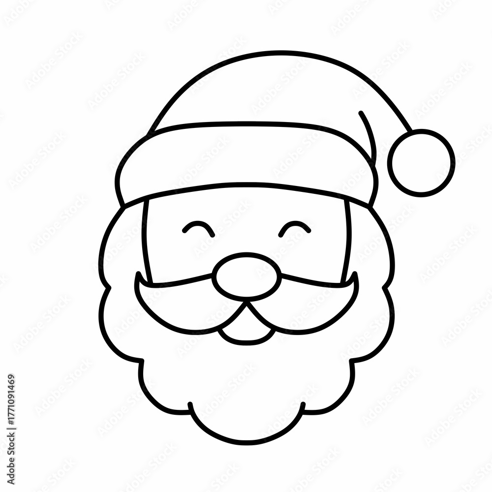 Obraz premium Santa icon isolated on white background