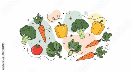 vegetables on a white background