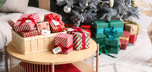 Box with Christmas Advent c...