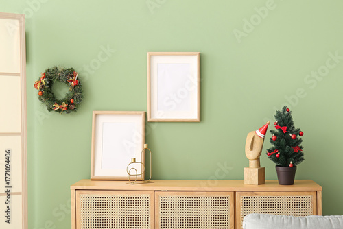 Interior of festive living ...