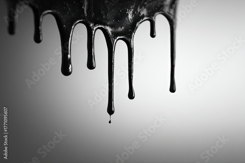 Black liquid dripping