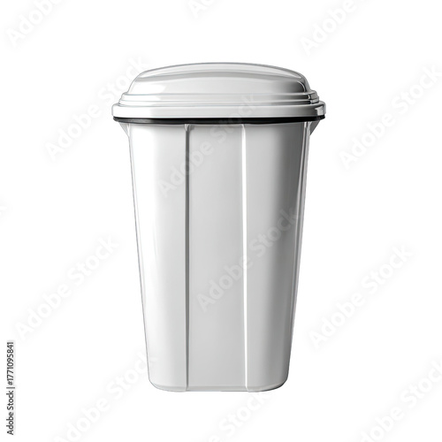Wallpaper Mural White rectangular trash can with lid Torontodigital.ca