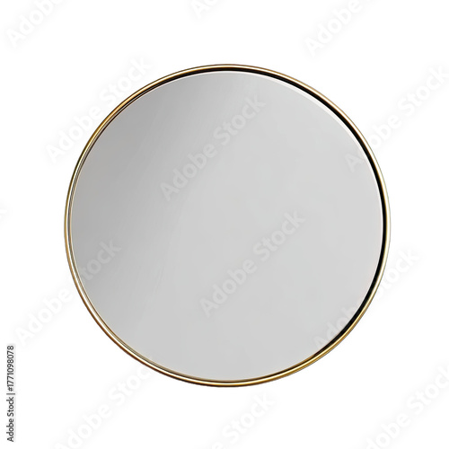 Round gold-framed mirror